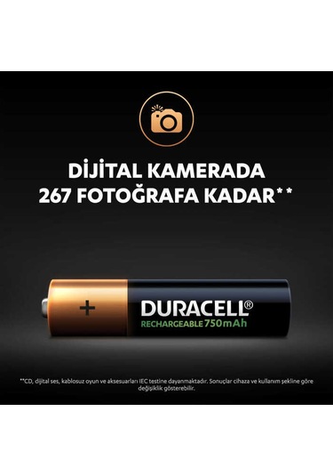 Duracell 750 Mah Şarjlı İnce Pil 2'li - -popvitrin Duracell