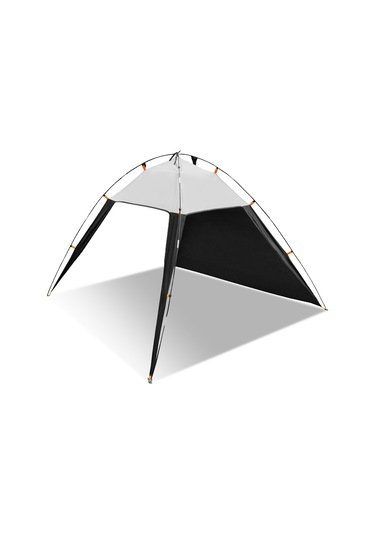 Lemestar Üç Açık Yanlıklı Hava Akışlı Erkek Bayan Geniş Görünümli Park Plaj Kamp Balıkçılık Gölge Çadırı Siyah Gri Gri - Siyah