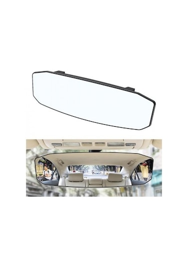 Polham 30x9 Cm Ultra Geniş Araç İçi Geniş Açılı Araç Dikiz Aynası, Kavisli, Genişletilmiş Açılı Ayna