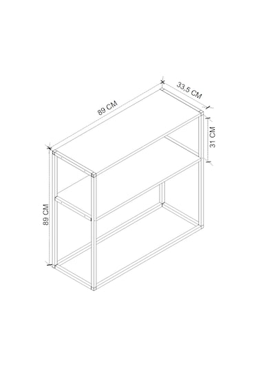 Bofigo Metal Ayaklı Dresuar Dekoratif Raflı Dresuar Antrasit