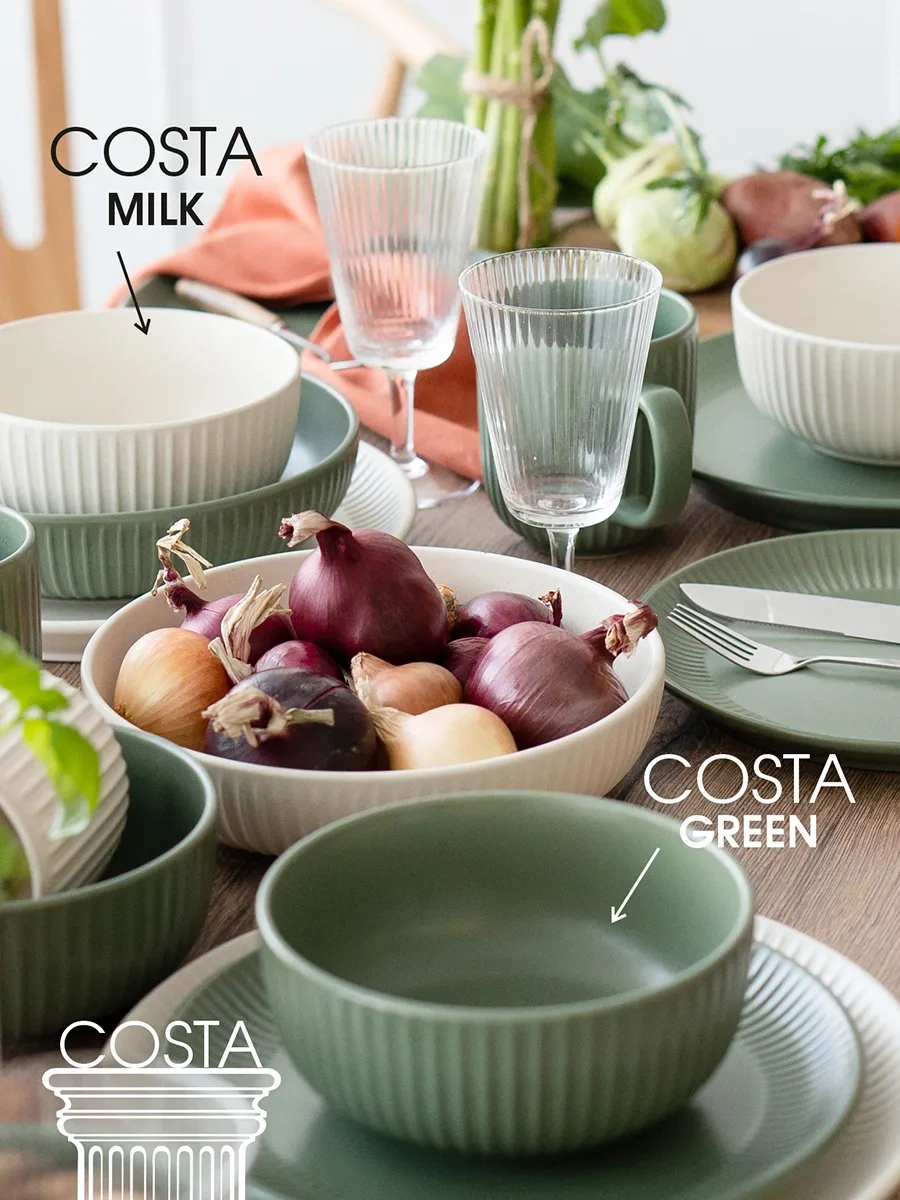 Korall Salata Kabı Seramik Set 2 Adet 15 Cm 750 Ml Costa Green 224435032 Yeşil