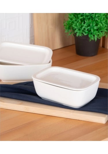 Acar Sct5428 Bianco Porselen Kapaklı Fırın Kabı 17 Cm Beyaz