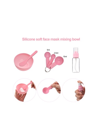 Qingmipy Pembe Dıy Maske Seti: 24 Parça Silikon Fırça, Karıştırma Kabı Ve Sıkıştırılmış Maskeler İle Cilt Bakımı
