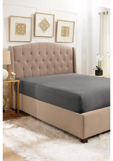 Lastiksiz Dokuma Düz Renk Çarşaf160x240 Antrasit