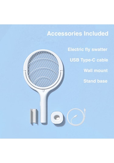 Tenfowee Şarj Edilebilir 2'li Açı Ayarlı Elektrikli Sinek Öldürücü Ve Işık Tuzaklı Model