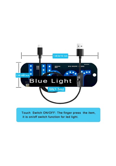 Geeksen Taksi/uber Araba Tetik Led Çatı Işıkları 5-12v Usb Bağlantılı Açma/kapatma Düğmeli Mavi