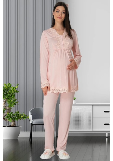 Mecit Pijama Mecit Pudra 1501 Hamile Lohusa Pijama Takımı