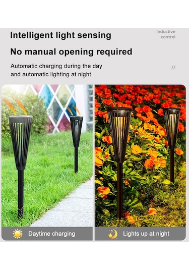 Cbtx Ds129 4 Adet Güneş Enerjili Açık Bahçe Işık Su Geçirmez Çim Lambası Avlu Dekorasyonu - Siyah Diğer