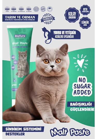 Biofurx Malt Paste - Kedi Malt Macunu 100 G Kedi Tüy Yumağı Önleyici