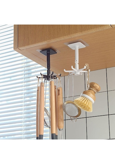 360 Derece Dönebilen Kanca Duvara Monte Edilebilen Askı Organizer Çok Renkli