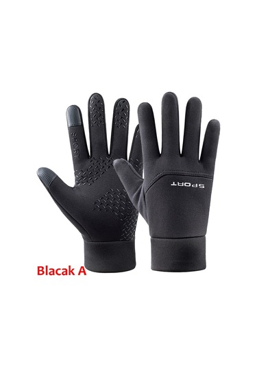 Happychildhood Kış Bisikletçiliği Kayak Açık Hava Eldivenleri Siyah