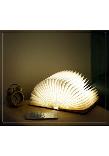 Konesam Katlanabilir Kitap Şeklinde Led Gece Lambası - Dekoratif Yatak Başı Ve Okuma Lambası Diğer