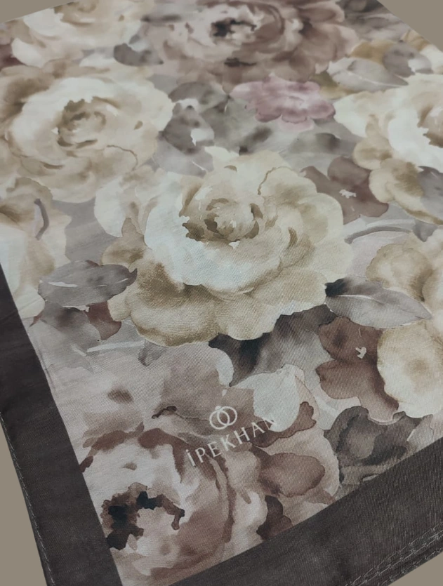 Kahve Winter Bloom Soft Şal Kahve