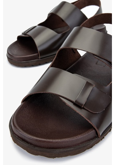 Sandals Factory Lorenza Erkek Kahverengi Hakiki Deri Sandalet Ayakkabı 60 17627 Erk Sndlt Y24 Kahverengi