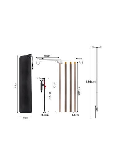 Dofolink Yeşil Çadır Feneri Direği - Alüminyum Ve Demir, 65.5-186 Cm Genişletilebilir, Feneri Güvenli Bir Şekilde Asma, Çevre Paketiyle