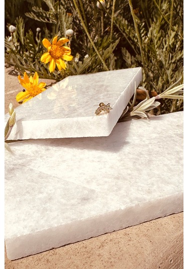 Yıldız Star Tasarım Zirkon Taşlı Şık Altın Renk Çelik Piercing Tragus Helix Stainless Steel Altın