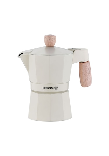 Korkmaz Etna 3 Fincan Beyaz Moka Pot 150 ml