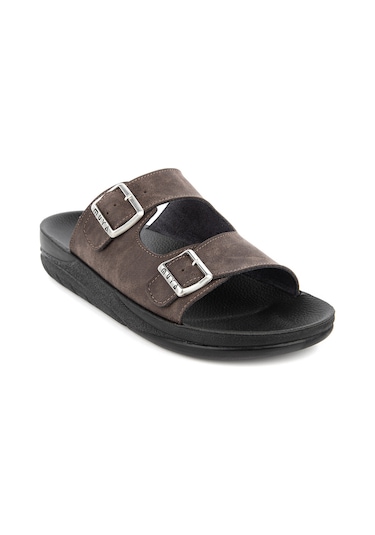 Muya Ditta Anatomik Taban Ayarlanabilir Tokalı Erkek Terlik Kahve Kahverengi