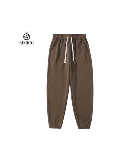 Erkek Düz Renk Spor Pantolon Günlük Pantolon Kahverengi