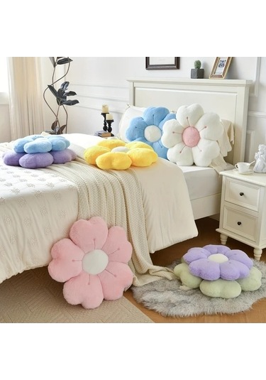 Trendooze Gaojunshop01 Pembe Papatya Yastığı 11.81 İnç - Yatak Dekorasyonu Beyaz