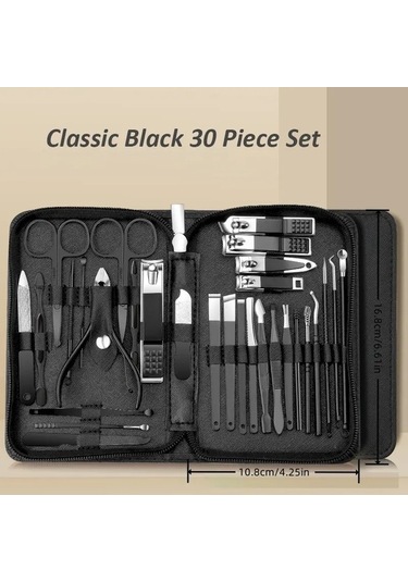 Venturemart 30 Adet Profesyonel Paslanmaz Çelik Tırnak Clippers Seti Yeşil Manikür Ve Pedikür Araçları Seyahat Seti -