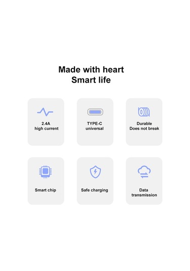 Awei Cl-115t 1m 2.4a Usb Tip-c / Usb-c Şarj Kablosu