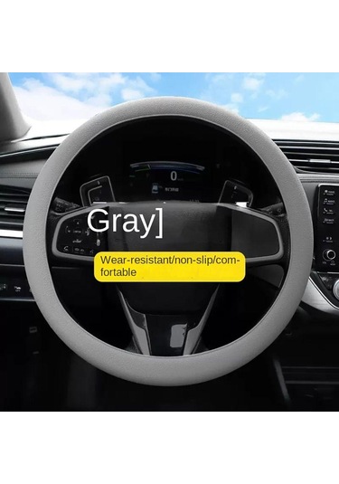 Çok Renkli Direksiyon Kılıfı Silikon Araba Elastik Eldiven Kılıfı Trend Araba Kılıfı Evrensel Gri