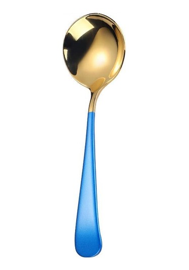 5 Renk Yüksek Kalite 1 Adet Zarif Kahve Kaşıkları Paslanmaz Çelik Tatlı Kaşıkları Mutfak Eşyaları Fash Mavi
