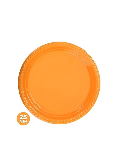 Turuncu Plastik Tabak 25 Adet