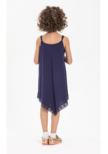 Çağla Şile Bezi Kız Çocuk Elbise Mor Mor