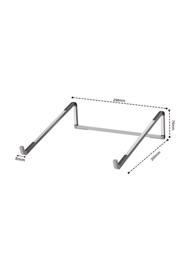 D0019 Taşınabilir Katlanabilir Masaüstü Dizüstü Bilgisayar Standı Alüminyum Alaşımlı Dizüstü Soğutma Braketini Yükseltin - Gümüş