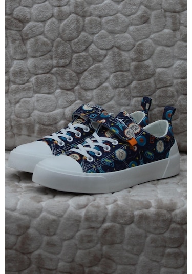 Vicco 346.f24y.141-11 Lee Saks Mavi Keten Sneaker Erkek Çocuk Ayakkabı 001