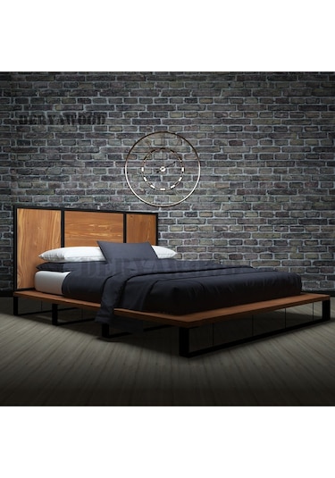 Nova Masif Ahşap Karyola Çift Kişilik-200x200 Cm- Açık Ceviz Renk Nova Masif Ahşap Karyola Çift Kişilik-200x200 Cm- Açık Ceviz Renk