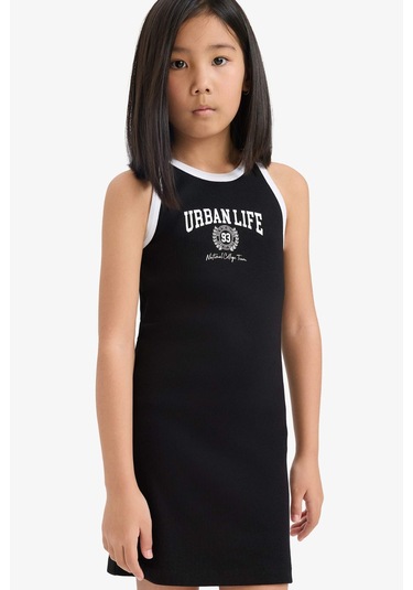 DeFacto Kız Çocuk Baskılı Fitilli Kaşkorse Kolsuz Yazlık Elbise B4491A825SMBK27 DeFacto Kız Çocuk Baskılı Fitilli Kaşkorse Kolsuz Yazlık Elbise B4491A825SMBK27