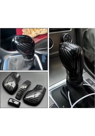 Golf 7 7.5 Leon 2013/2020 Passat B8 B7 2013-2020 Karbon Desenli Dsg Vites Topuzu Yenileme 4 Parça Parlak