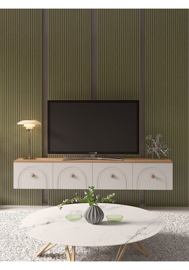 Bohem Şık 180 Cm 4 Kapaklı Mdf Kapak Duvar Tv Ünitesi Atlantikçam