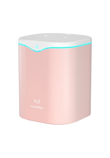 Aubyhe Pembe 2l Çift Fönlü Ev Ofis Mevcut Su Seviyesi Göstergeli Otomatik Kapanma Nefes Almayı Kolaylaştıran Buzlu Buhar Nemlendirici