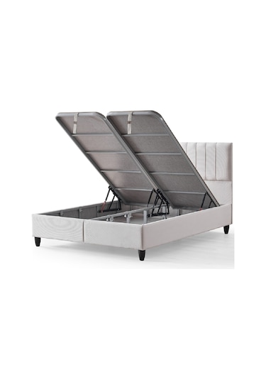 Zambak Çift Kişilik Sandıklı Baza Antibakteriyel Ortopedik Paket Yaylı Pedli Yatak 3 Lü Set 150 x 200