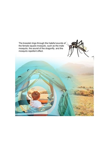 Besthome1 Modasına M20 Ultrasonik Sinek Kovucu Bileklik - Saat, Sıcaklık Ölçer 3'ü 1 Arada - Siyah Taşınabilir Dış Mekan Kol Sa