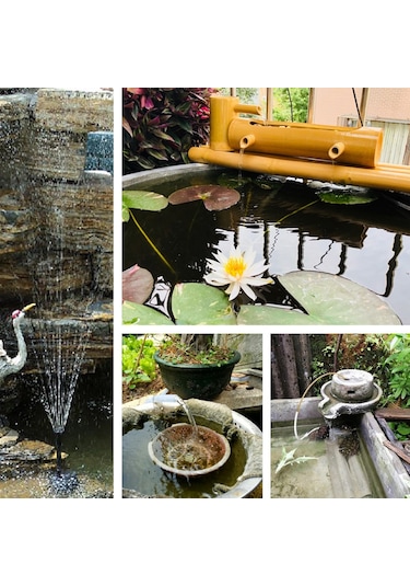 2w/4w/6w İsteğe Bağlı Güneş Enerjili Çeşme Küçük Bahçe Yüzen Çeşme Havuz Dış Mekan Parkları Peyzaj Balık Göleti Çeşmesi Ağızlıklarla