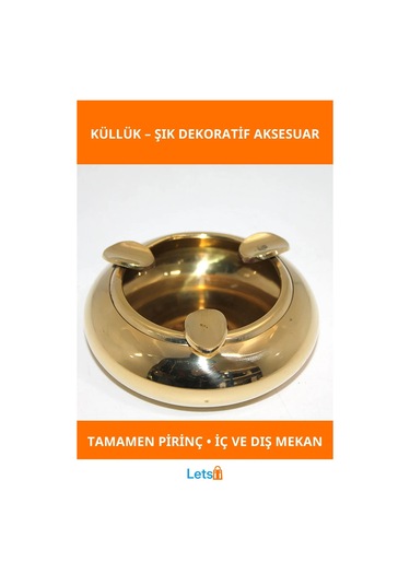 Şık Parlak Pirinç Küllük Dayanıklı Ve Hijyenik