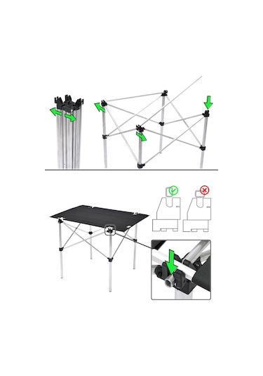 2 Adet 120 Kg Kapasiteli Katlanır Kamp Sandalyesi Ve 50x70 Kamp Masası Seti-2-as-5070 Çok Renkli