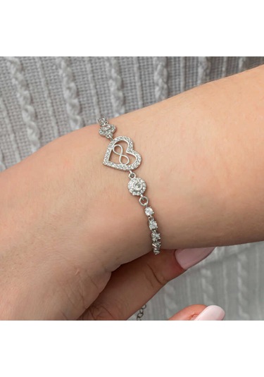 Casera's Gümüş Kalp Sonsuzluk Kadın Su Yolu Bileklik Csr2185652 Gümüş