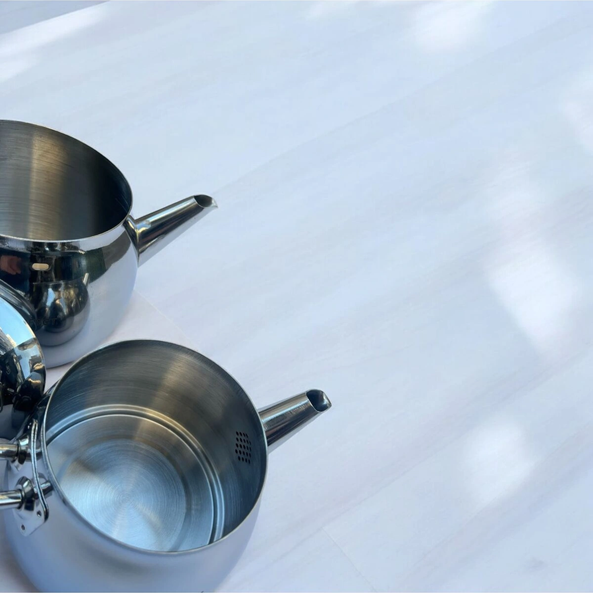 Home Perfect Orta Boy Çelik Çaydanlık Takımı Metal Sap Metalik