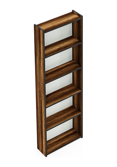Kts2 Modern Kitaplık / 5 Raflı - 60x180 Cm - Ceviz