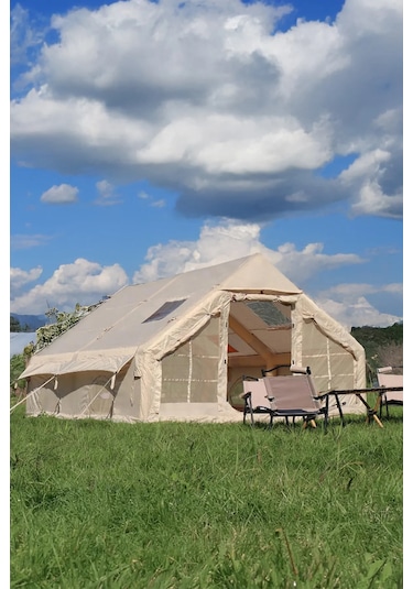 Onetick 12 Kişilik 4 Mevsim Şişme Kamp Çadırı Bej