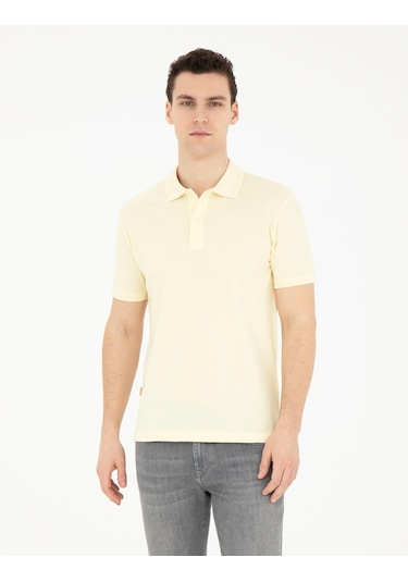 Pierre Cardin Erkek Limon Tişört Basic 50280754-Vr035 Sarı