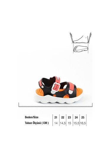 Gezer 00096 Yazlık Rahat Eva Taban Erkek Bebe Sandalet Turuncu