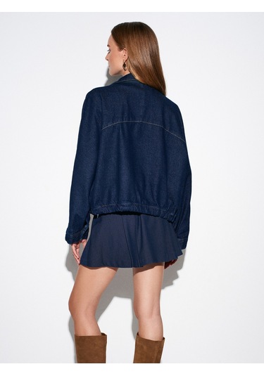 Dilvin 65380 %100 Pamuk Yarasa Kol Kot Ceket-lacivert Lacivert