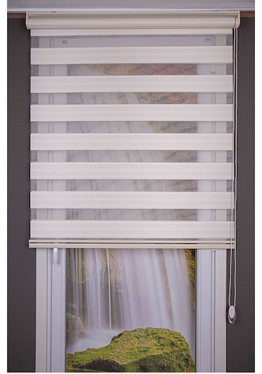 Oba Perde Keten Zebra Perde Beyaz 80 x 190